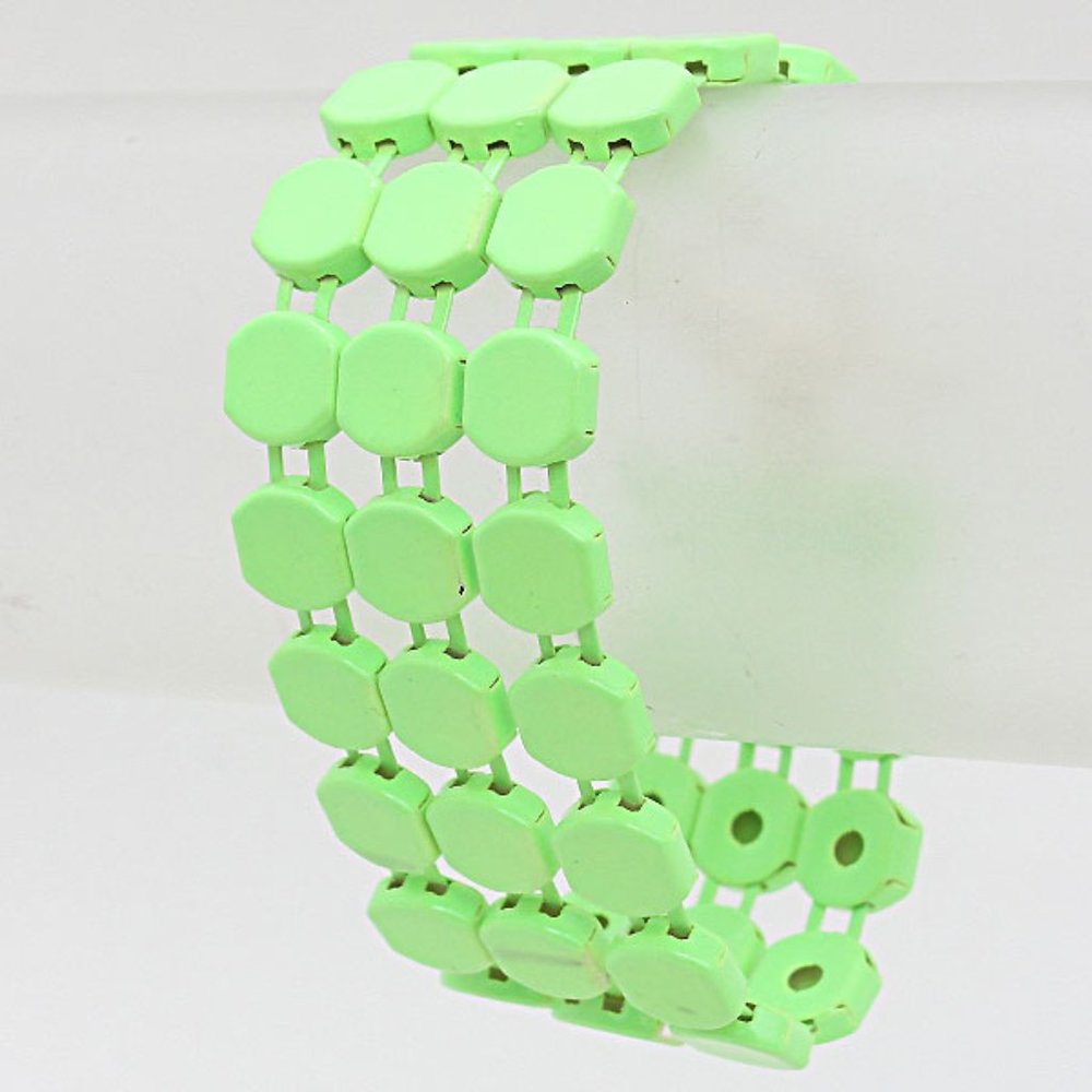 Geometric Stacked Neon Bracelet - Green